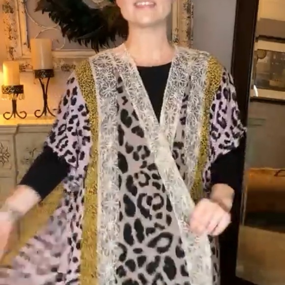 Leopard print mix cardigan - Picture 6 of 9